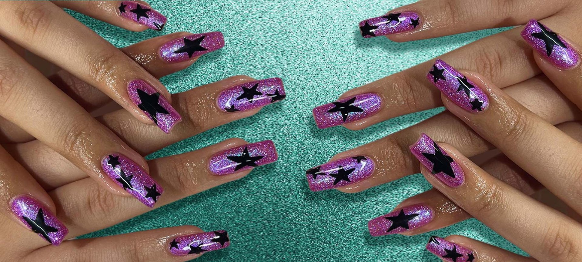 Purple Glitter Nail Art | Pics Nails