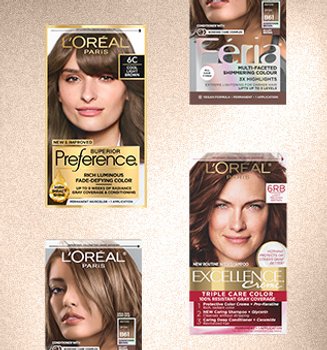 Product shots of hair dye from L'Oreal