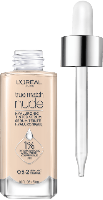 L'Oreal Paris True Match Nude Hyaluronic Tinted Serum Foundation with 1%  Hyaluronic acid, Medium 4-5, 1 fl. oz.